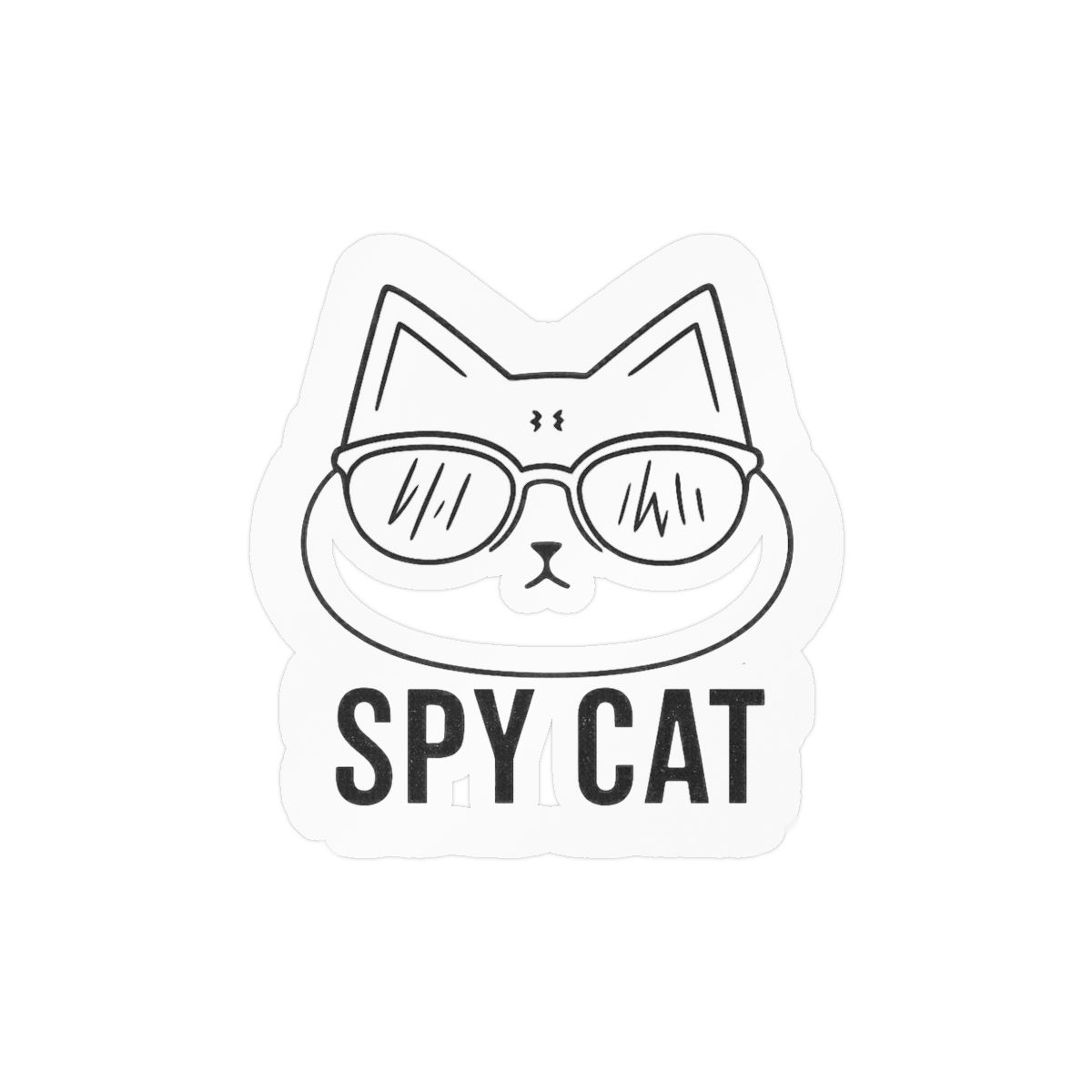 Spy Cat Sticker | Cute Secret Agent Feline Vinyl Decal - alternate angle 2, merchandise