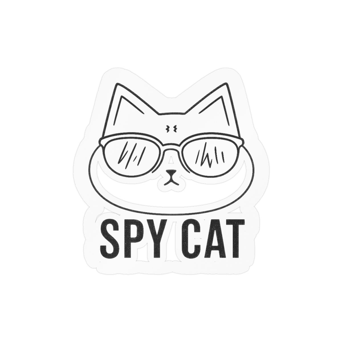 Spy Cat Sticker | Cute Secret Agent Feline Vinyl Decal - alternate angle 3, merchandise