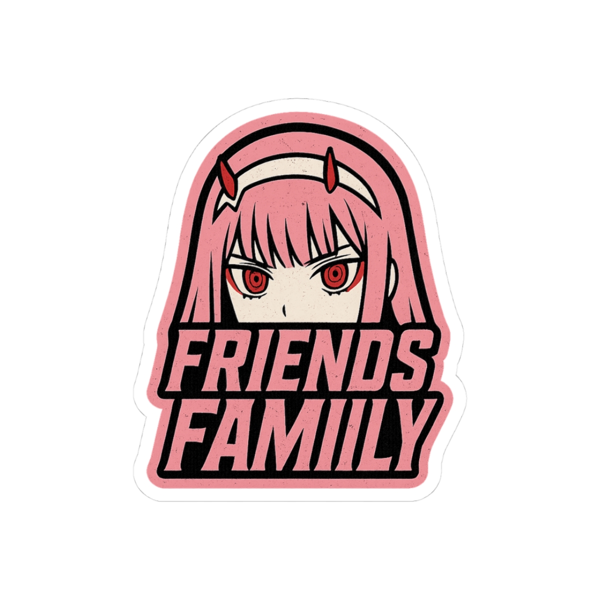 Zero Two Friends & Family Anime Playful Sticker